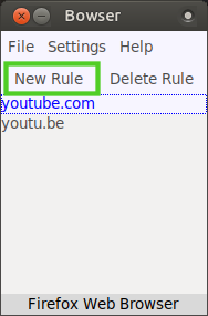 Bowser configuration window