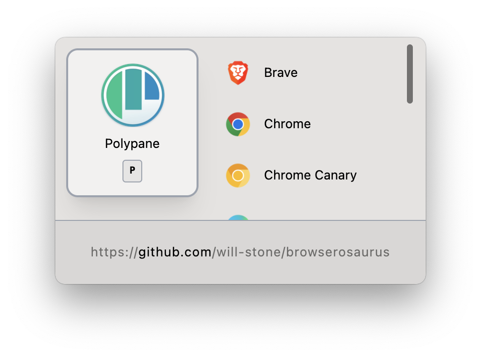 screenshot of Browserosaurus