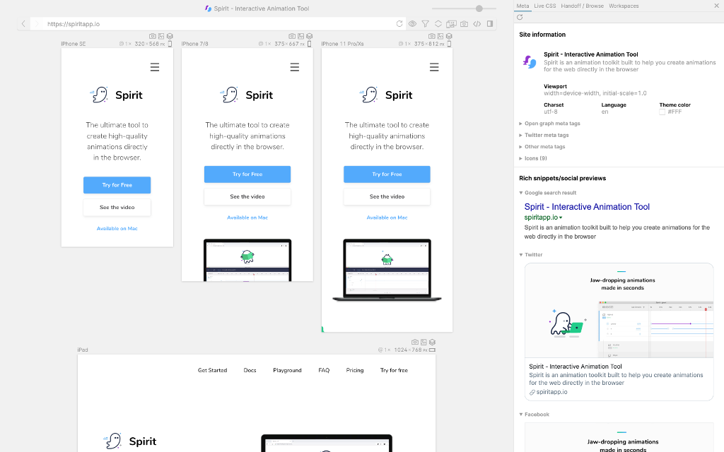 Meta info for Spiritapp.io