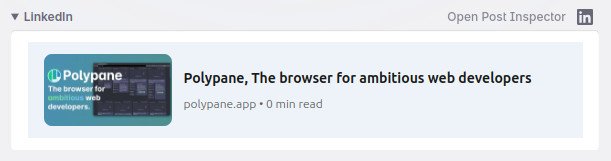 LinkedIn preview of polypane.pro