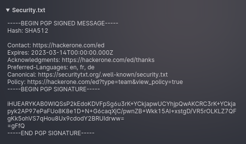 contents of the security.txt for securitytxt.org.