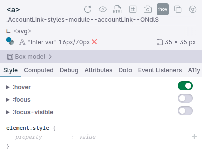 State toggles in the style panel